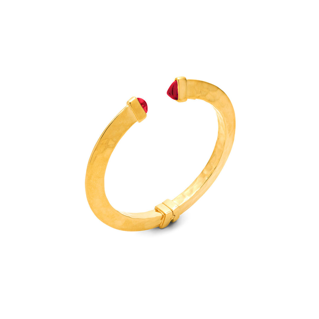 Giovanni Raspini Bangle Red Blade Armbånd Lille sølv 925 Finish PVD Gold Yellow Crystal 12297