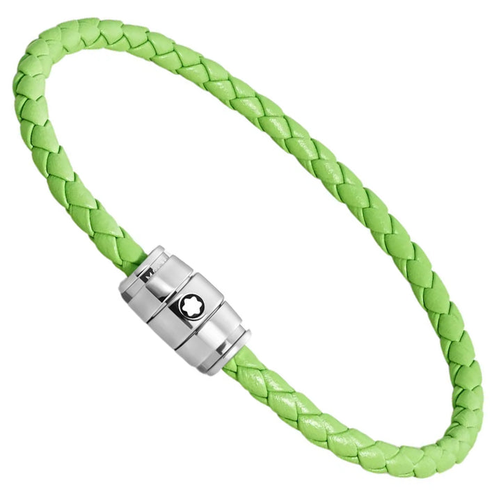 Montblanc 3-ring stål och Meisterstück Lime läderarmband storlek M 13429263