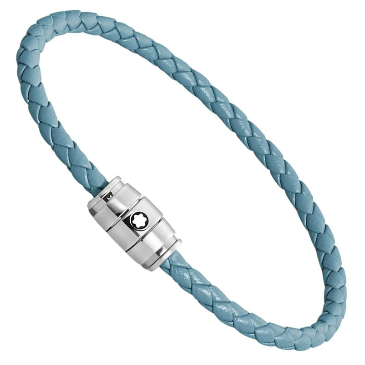 Montblanc 3-rings stålarmband och Meisterstück Blue Fumè läder storlek S 13429360