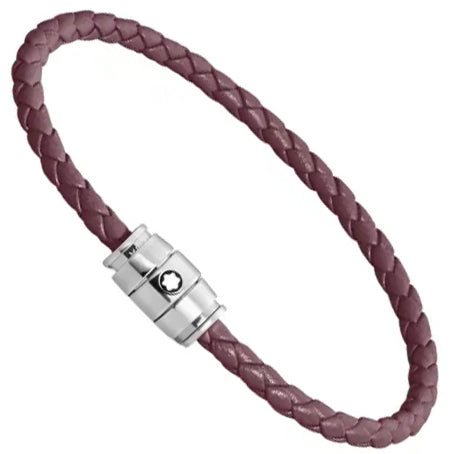 Montblanc 3-rings armband av stål och läder Meisterstück Cassis storlek M 13431363