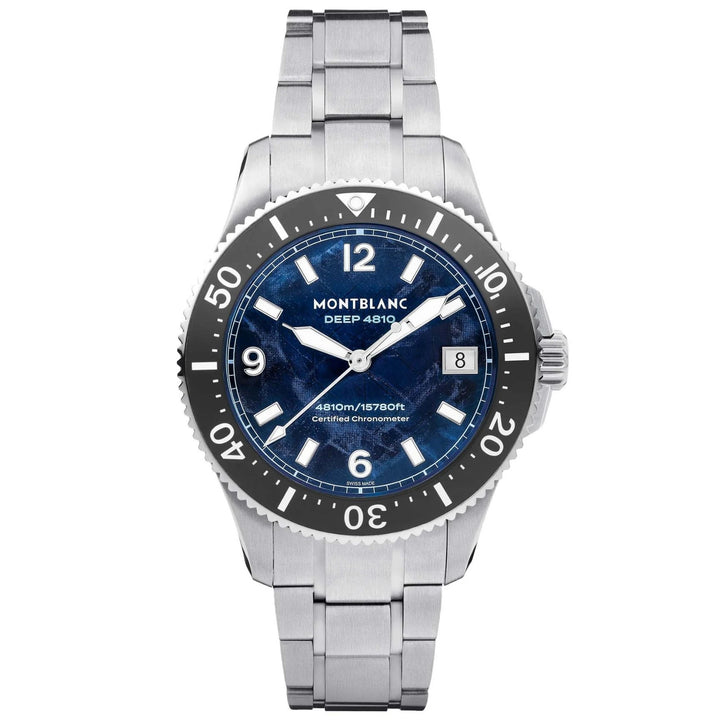 Montblanc ur Iced Sea 0 Oxygen Deep 4810 43mm blå automatisk titanium 135634