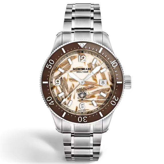 Montblanc klocka Iced Sea Automatic Date 0 Oxygen Limited Edition 700 stycken 41mm beige automatstål 137211
