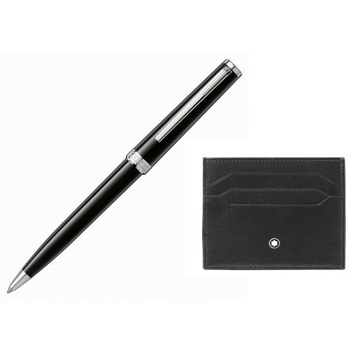 Montblanc sæt Pix kugle- og kreditkortholder 6cc Meisterstuck sort 137793