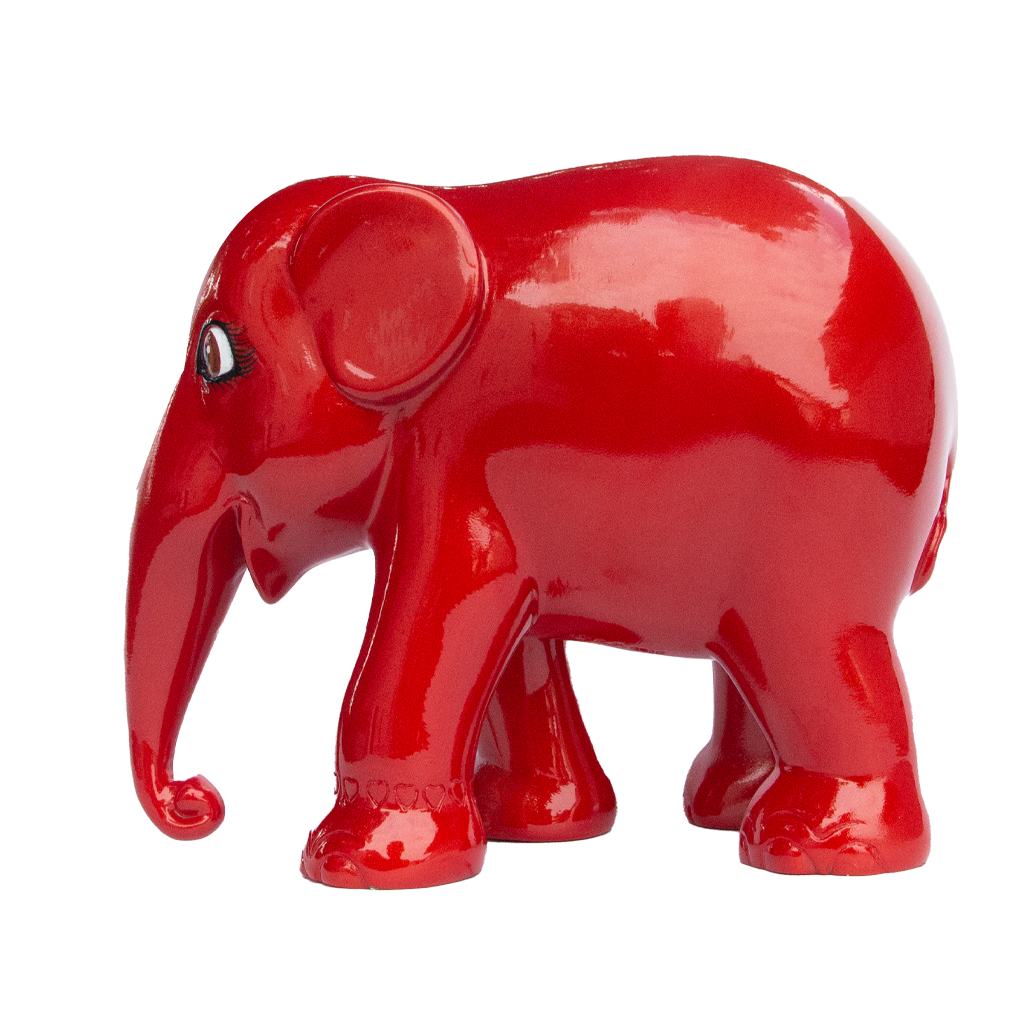 Elephant Parade Elefante Metallic Vermilion Red 15 cm Limited Edition 3000 Metallic Vormilion Red 15