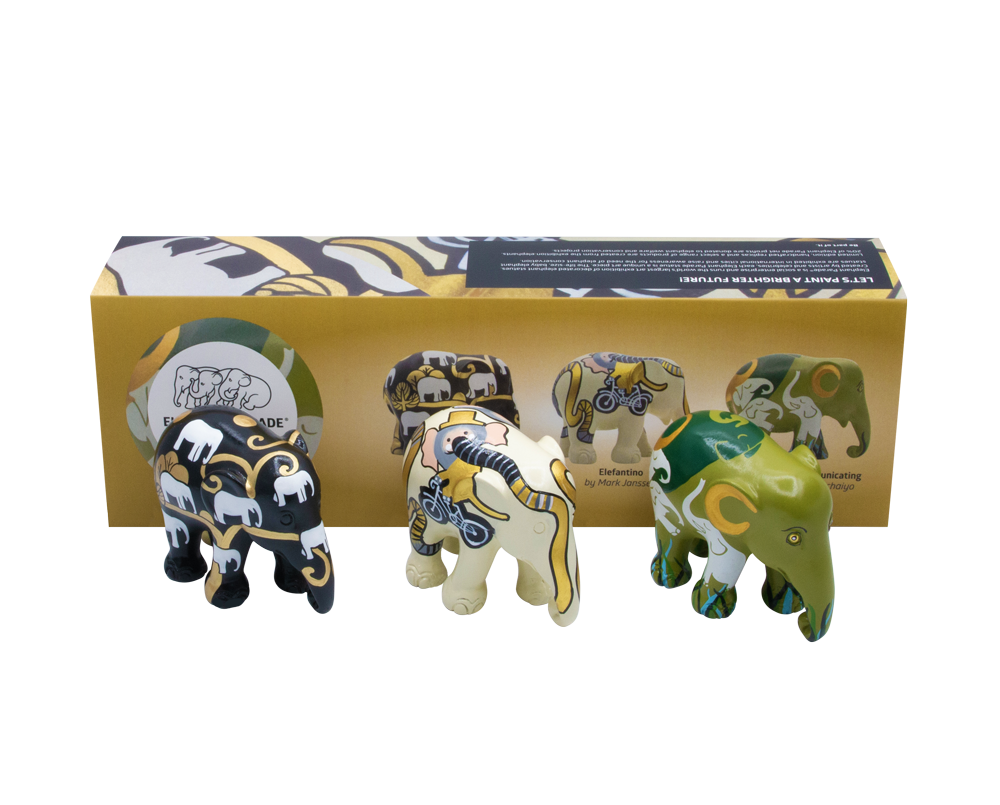 Elephant Parade multipack elefanter Elephantasi - Goldie + Babyelefant + Elephants Kommunikerer