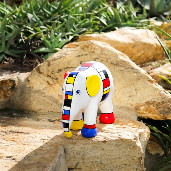 Elephant Parade Elefante Mondriaan Crosted My Mind 15 cm Limited Edition 3000 Mondriaan Crosted My Mind 15