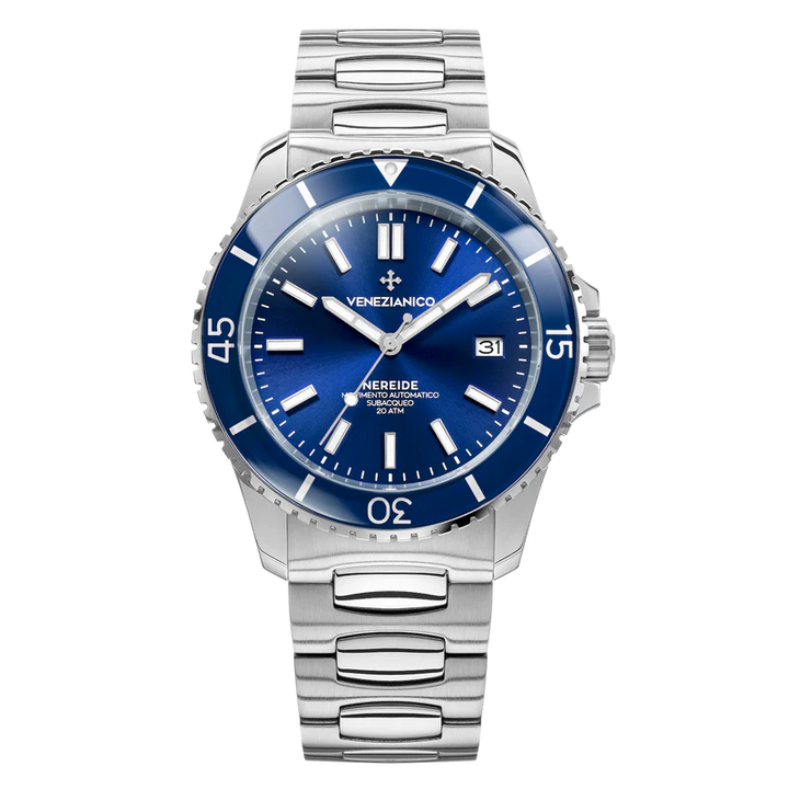 Venezianico Nereide 42mm blue automatic steel watch 3321502C