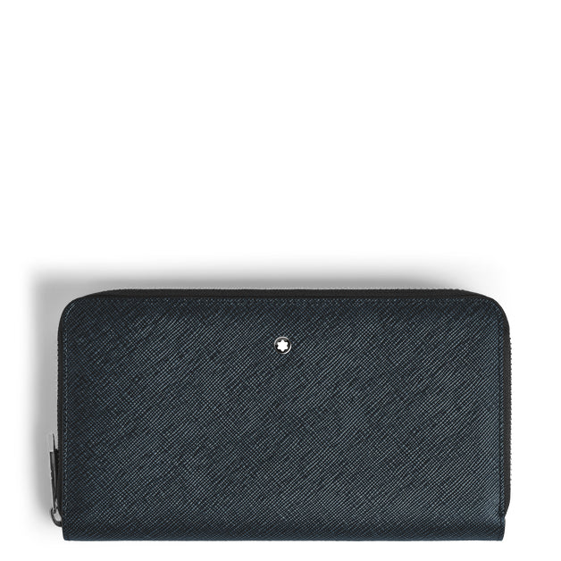 Montblanc wallet 12 compartments with zip Sartorial blue tweed 220365