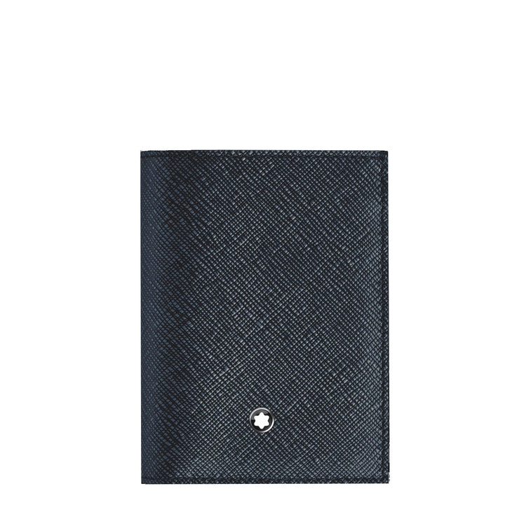 Montblanc mini plånbok 4 fickor Sartorial läder tweedblå 220382