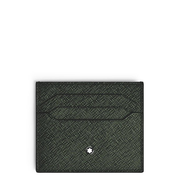 Montblanc Kartenetui, 6 Taschen, modisches Tweed-Khaki, 220390