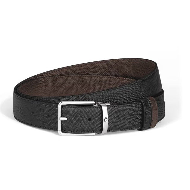Montblanc vendbart bælte 30 mm Everyday Sartorial læder sort/brunt 222359