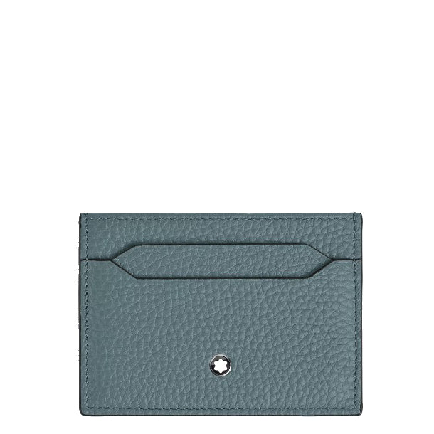 Montblanc 5-lommers kortholder i isblå kornet læder 223033