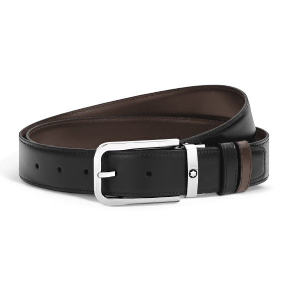 Montblanc vendbart bælte 35 mm læder Meisterstück rektangulært spænde 223407