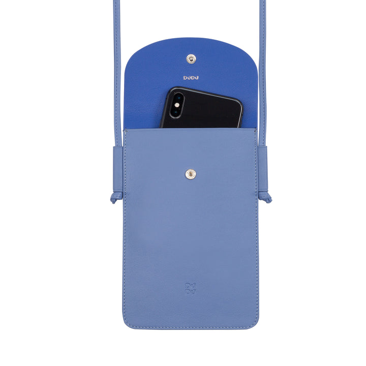 DUDU Case Case Cell Coll Leather Neck, Smartphone holder Case up to 6.7 inches with button, adjustable shoulder strap, thin design