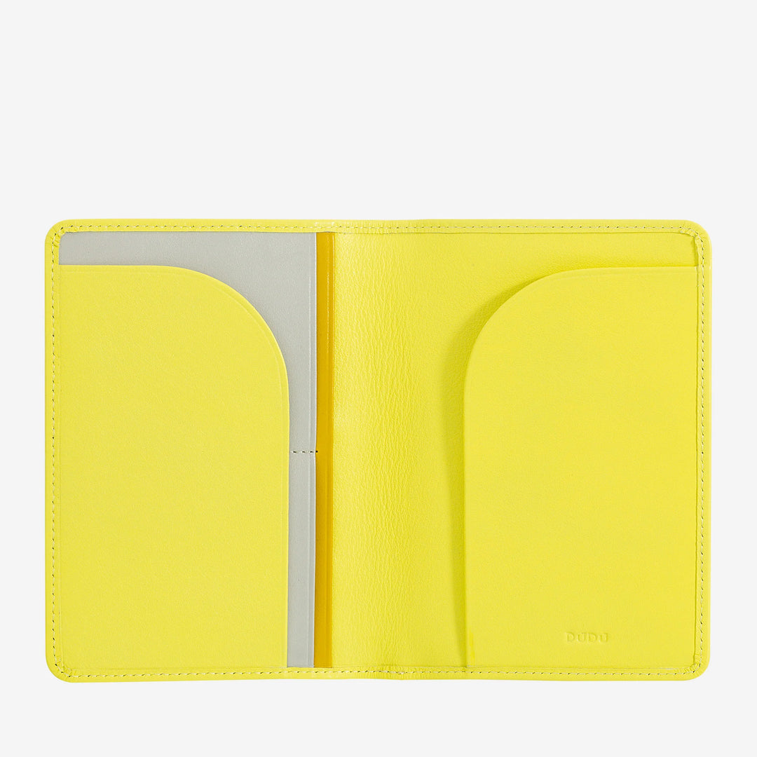 DUDU Travel Leather Passport Holder Case with RFID Protection and Credit Card Holder
