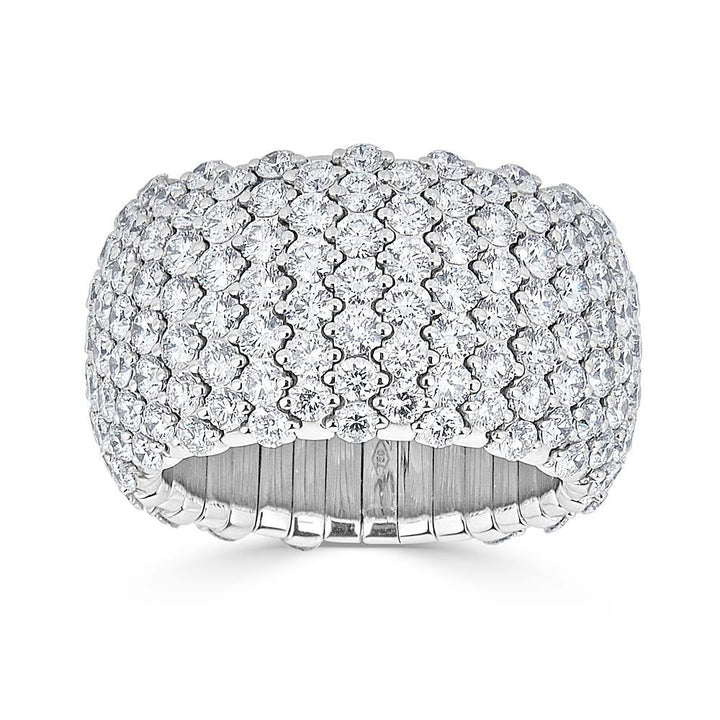 Zydo kuppelformet elastisk ring med diamanter hvidguld 60460