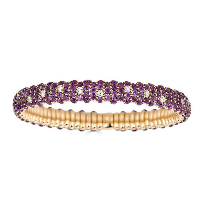 Zydo rosa guld ametyst kuplet elastisk armbånd 60862