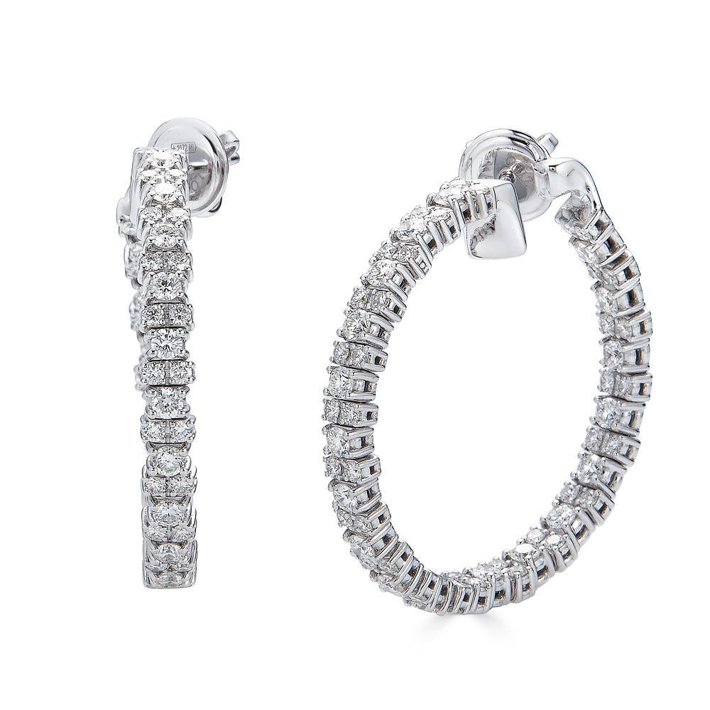 Zydo peek a boo diamant hoop örhängen vitguld 63157