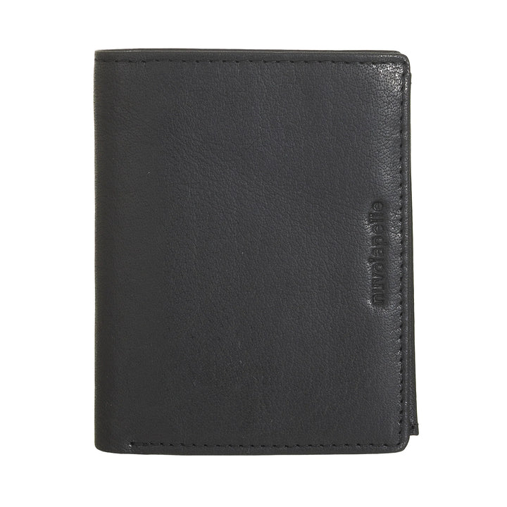 Nuvola Pelle Herren Kleine Brieftasche aus Büffelleder mit Münzfach - Kompakte Vertikale Brieftasche mit Reißverschluss, Durchsichtige Taschen und Kartenhalter
