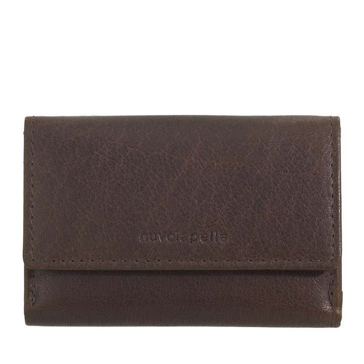 Nuvola Pelle Kleine Herrenbrieftasche aus Büffelleder, dreifach faltbar, mit Münzfach, Geldscheinhalter und Münzfach