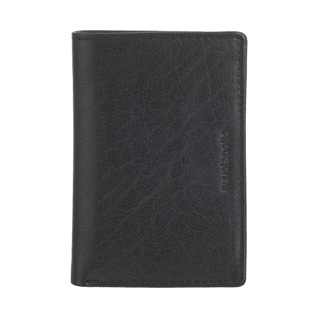 Kleine Herren-Geldbörse von Nuvola Pelle aus echtem Büffelleder, schmales Kartenetui mit Reißverschluss hinten, Taschenformat, kompakt
