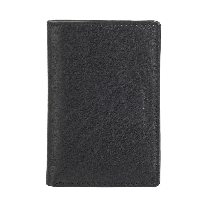 Kleine Herren-Geldbörse von Nuvola Pelle aus echtem Büffelleder, schmales Kartenetui mit Reißverschluss hinten, Taschenformat, kompakt