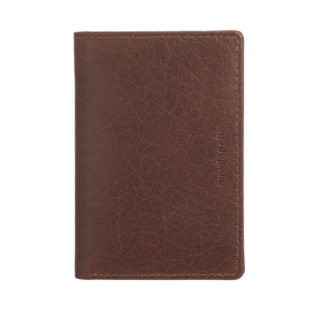 Kleine Herren-Geldbörse von Nuvola Pelle aus echtem Büffelleder, schmales Kartenetui mit Reißverschluss hinten, Taschenformat, kompakt