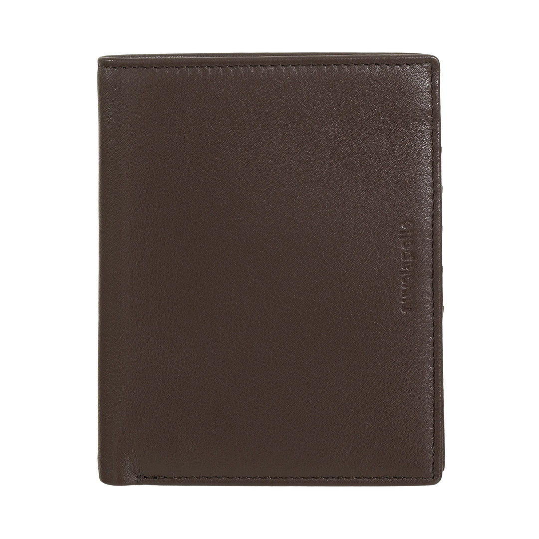 Nuvola Pelle Herren-Brieftasche aus vertikalem Leder – große Geldbörse mit mehreren Fächern für Münzen, Dokumente, Kreditkarten und Karten