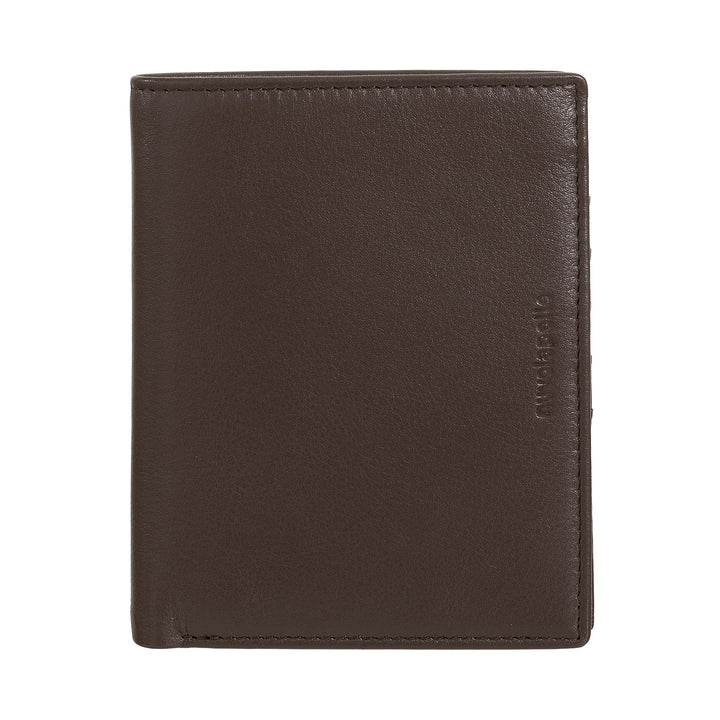 Nuvola Pelle Herren-Brieftasche aus vertikalem Leder – große Geldbörse mit mehreren Fächern für Münzen, Dokumente, Kreditkarten und Karten