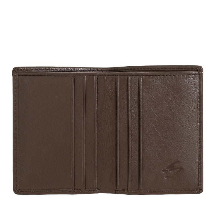 Nuvola Pelle mænds lille læderpung, Kompakt kortholder, Seddelholder, Bifold Pocket Wallet, Slankt Design