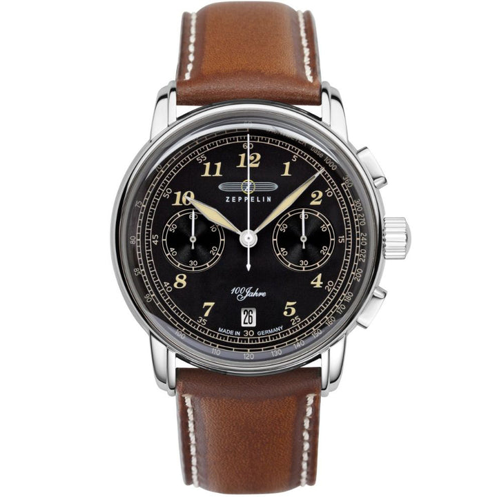 Zeppelin ur 100 år Zeppelin Chrono 42mm sort kvartsstål 7674-3