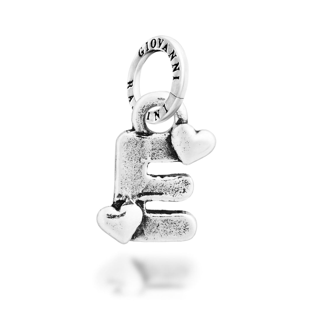 Giovanni Raspini Berlock "E" Little Hearts - Silver Berlock - 12781