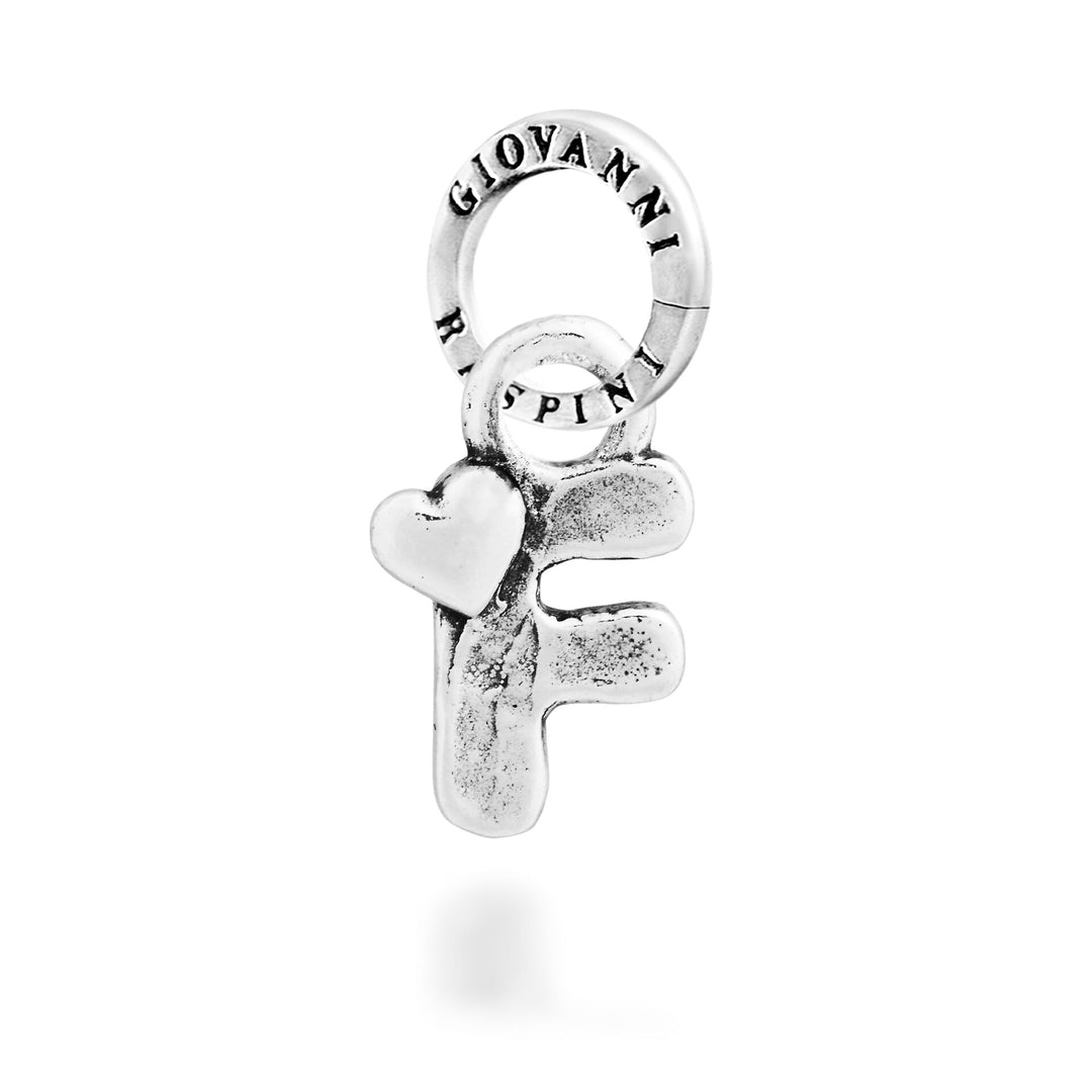 Giovanni Raspini Charm „F“ kleines Herz – Silber Charm – 12782