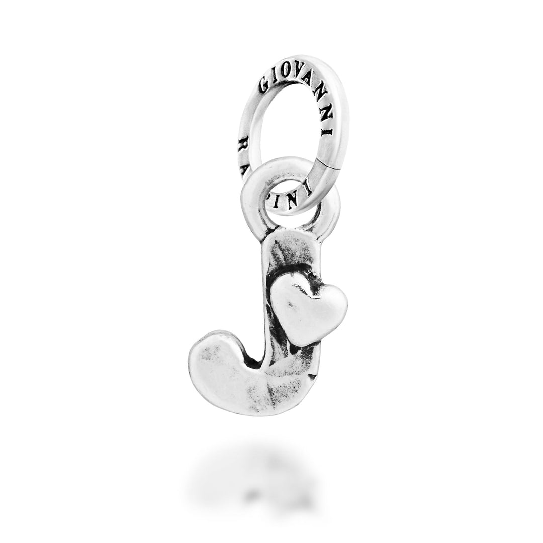 Giovanni Raspini Charm „J“ kleines Herz – Silber Charm – 12786