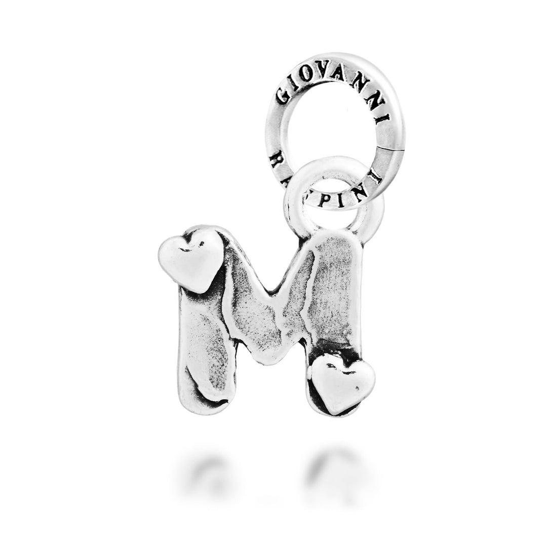 Giovanni Raspini Charm "M" Little Hearts - Silver Charm - 12789