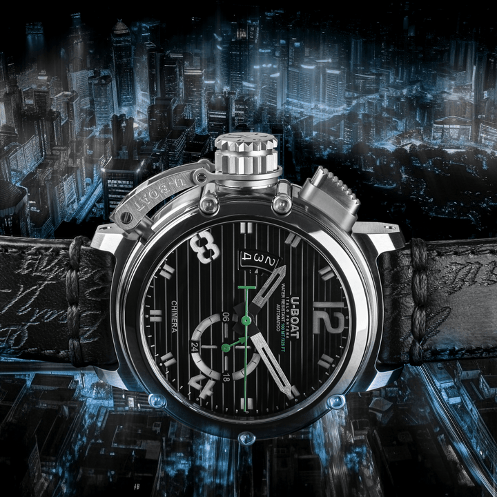 U-BOAT Chimera watch 46mm black automatic steel 9605