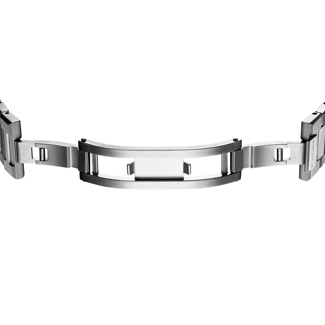 D1 Milano Silberne ultradünne Uhr 40 mm D1-SP-UT40BR01