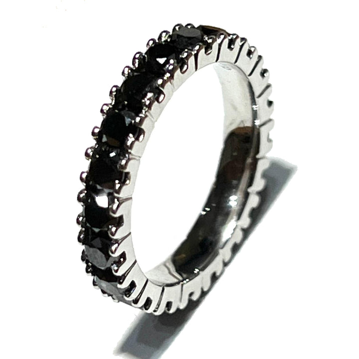 World Diamond Group 18kt hvidguldsring med sorte diamanter 0031FG