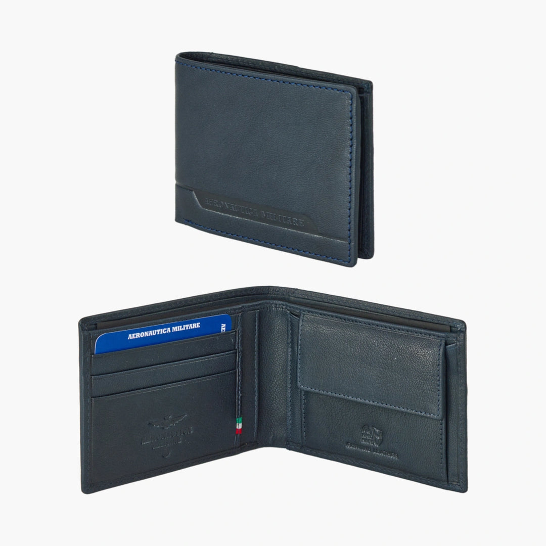 Air Force military wallet in leather in leather with Spicci door Moon Am231-BL line