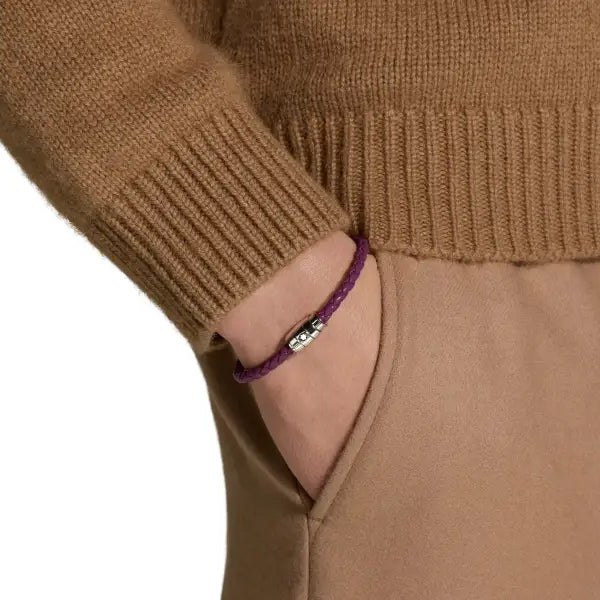 Montblanc 3-rings armband av stål och läder Meisterstück Cassis storlek M 13431363