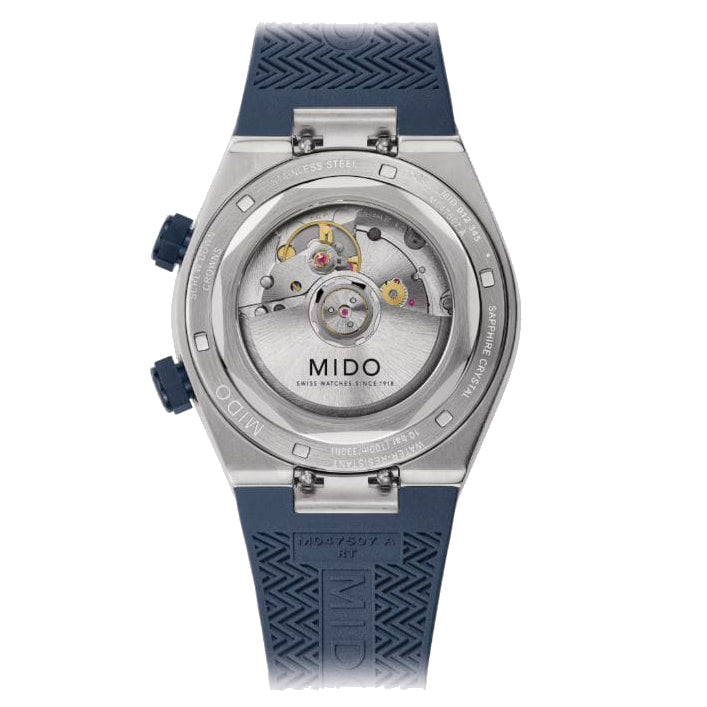 Mido Multifort 8 To kroner 38,40 mm Vis automatisk blå stål M047.507.17.041.00