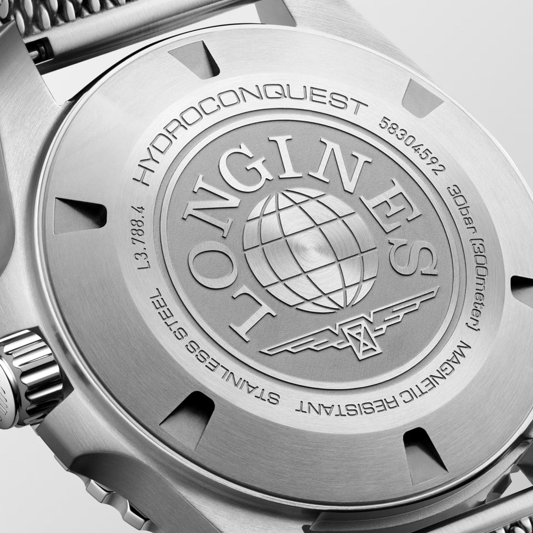 Longines Hydroconquest 42mm sort automatisk stålur L3.788.4.70.6