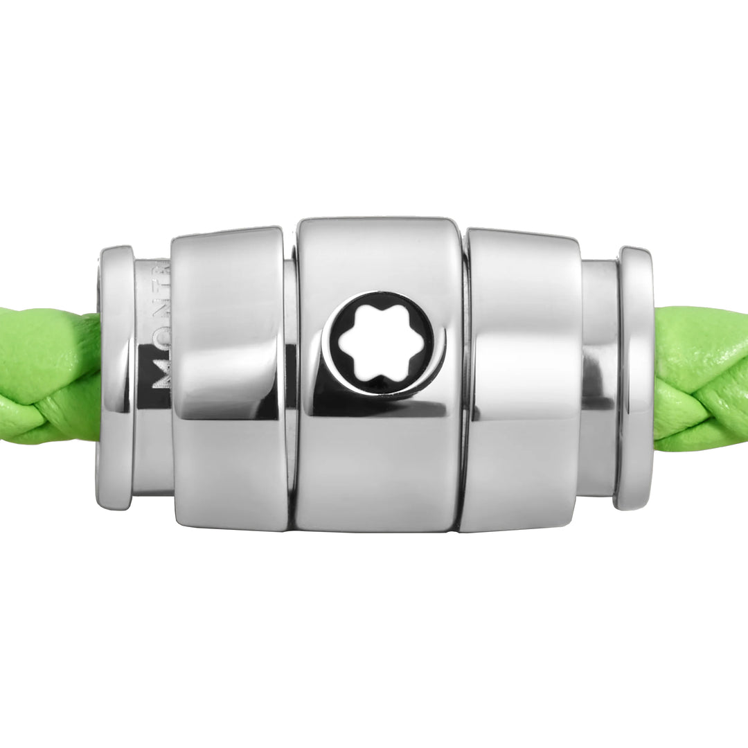 Montblanc 3-ring stål och Meisterstück Lime läderarmband storlek M 13429263