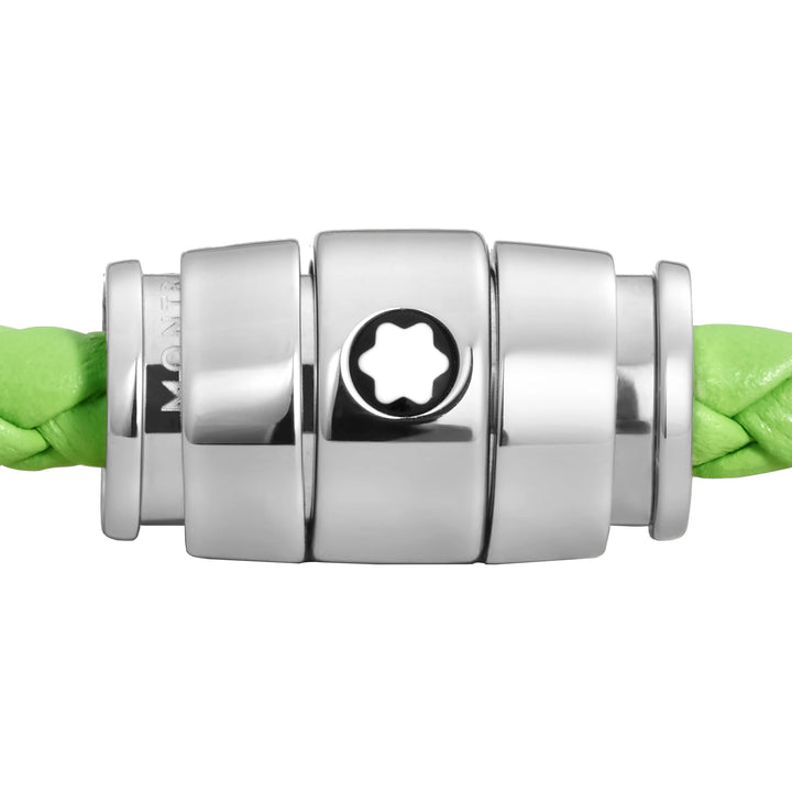 Montblanc 3-ring stål och Meisterstück Lime läderarmband storlek M 13429263
