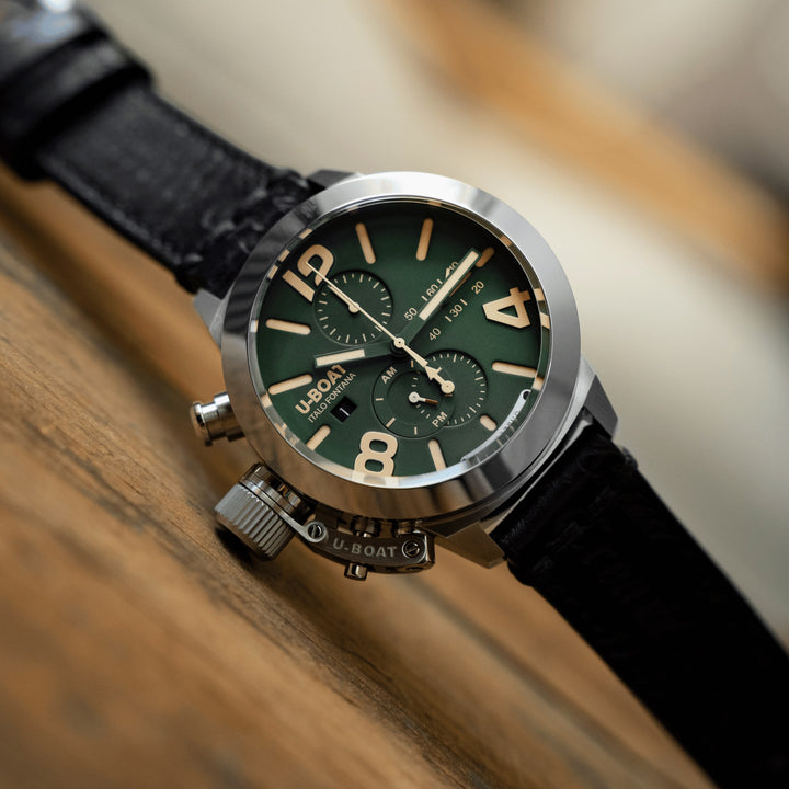 U-bådklassisk ur 45 wolframer CAS Green 45mm Automatisk grøn stål 9581