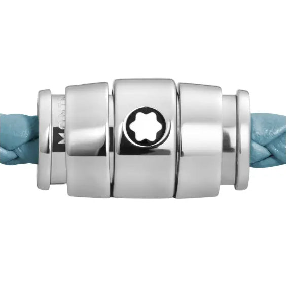 Montblanc 3-rings stålarmband och Meisterstück Blue Fumè läder storlek S 13429360