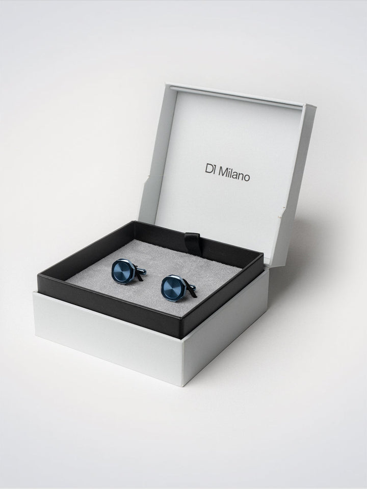 D1 Milano Midnight Blue Octagonal Cufflinks D1-JWCLSU05