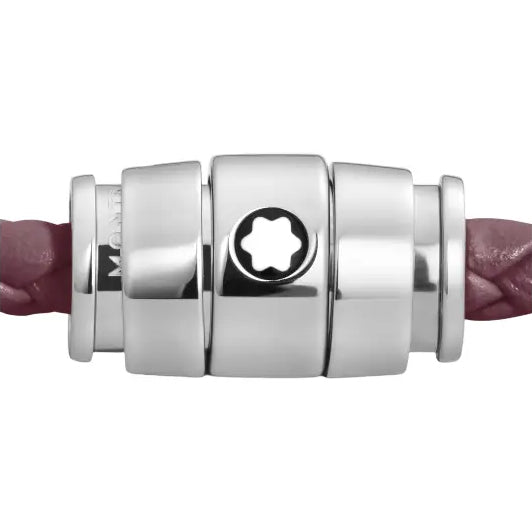 Montblanc 3-rings armband av stål och läder Meisterstück Cassis storlek M 13431363