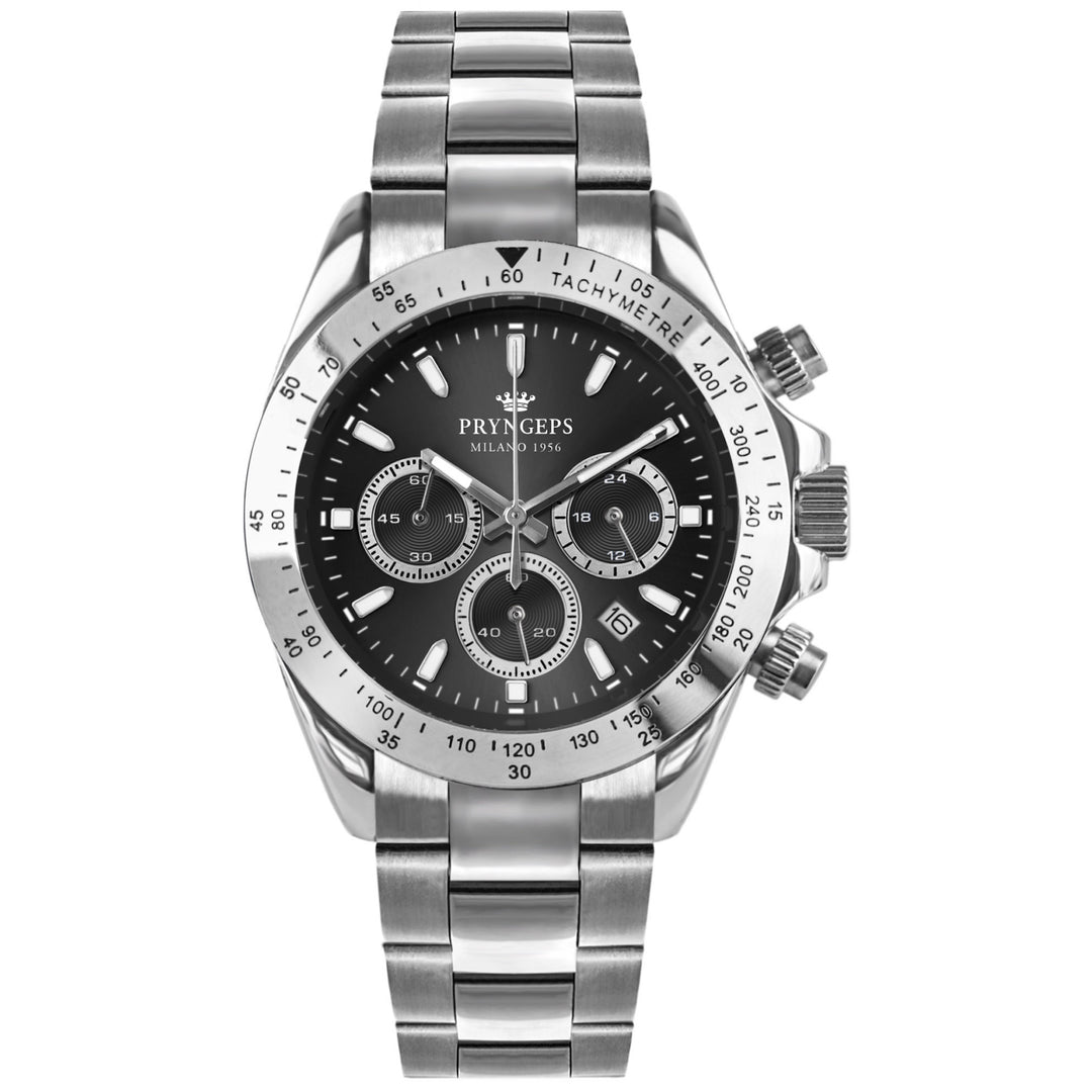 Pryngeps Erre X Chrono herrklocka 40mm grått kvartsstål CR623/1 GR