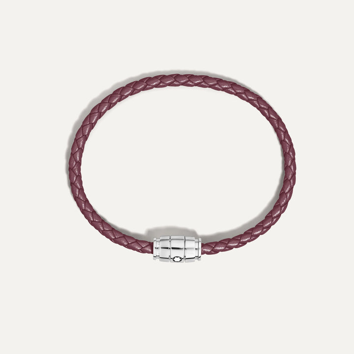 Montblanc 3-rings armband av stål och läder Meisterstück Cassis storlek S 13431360